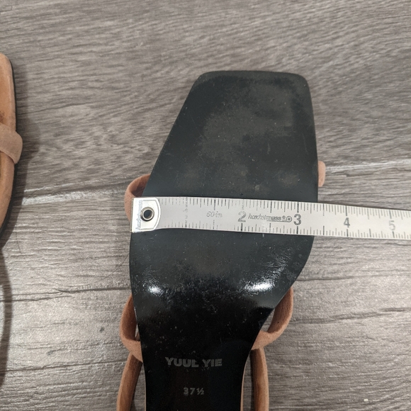 Yuul Yie Square Toed Suede Sandal Heels in Nude - Picture 10 of 10